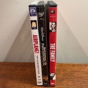 Lot of 3 DVDs Airplane!, The Family, National Treasure 2